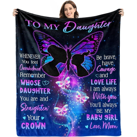Daughter Gifts from Mom,Daughter Difts,Daughter Birthday Gift,Gifts for Grown Adult Daughter,Mom Daughter Gifts for Graduation Christmas Valentines Mothers Day,Throw Blanket 60inx50in