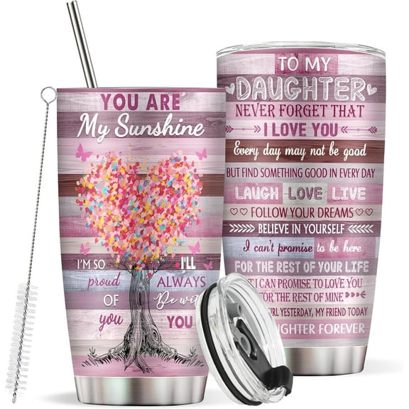 Daughter Gifts - To My Mother''s Day Daughter Tumbler 20oz, Birthday Gifts Tumbler for Daughter Adult, Daughter Wedding Gifts from Mom, Mother''s Day Gift Ideas for Daughter - 20oz Insulated Tumbler