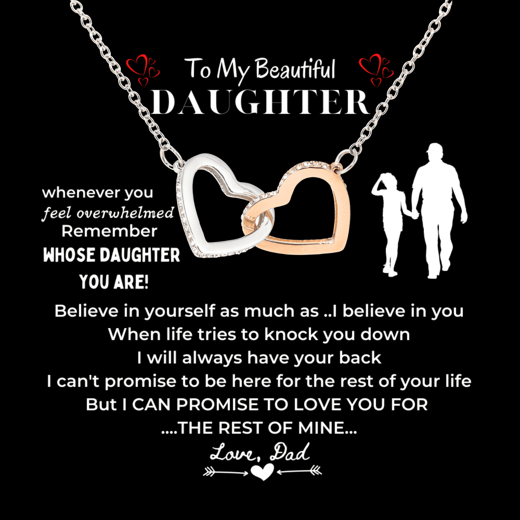 LOVAMILY Daughter Gifts from Dad Sterling Silver Necklace Birthday Christmas Valentine's day Gifts