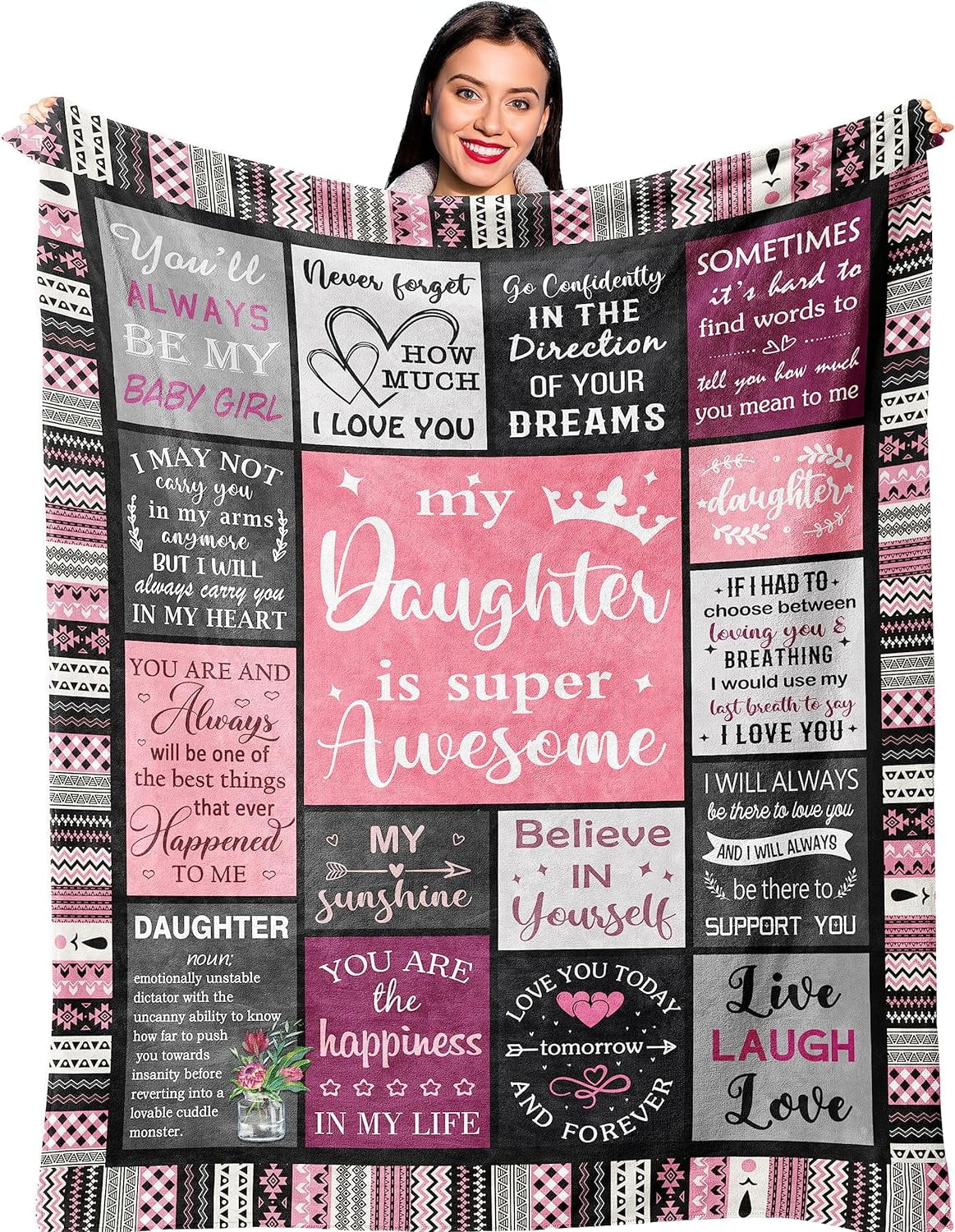 Daughter Gifts from Mom Dad, Birthday Gift for Daughter, Daughters Birthday Gifts Idea, Daughters Blanket