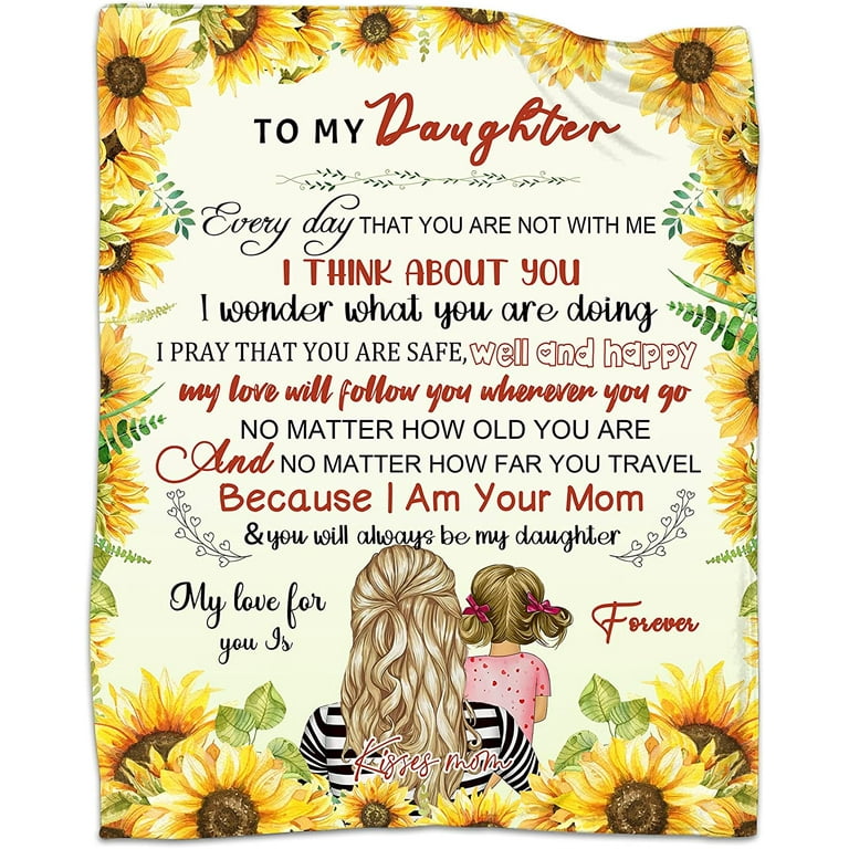 Daughter Gifts from Mom Sunflower Blanket to My Daughter Birthday for Daughter 50 x60