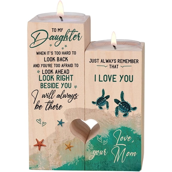 Daughter Gifts from Mom - to My Daughter Candle Holders, Birthday for Daughters, Present Ideas for Christmas, Mother's Day, Graduation, or Wedding