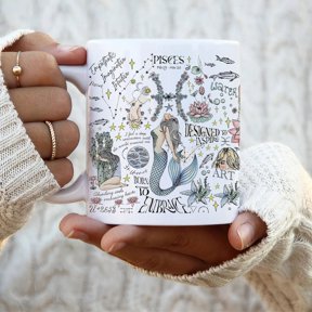 Pisces Mug Zodiac Coffee Tea Cup Pisces Astrology Gift Constellation Art Birth Flower Gift Women Affirmation Birthday Gift Mom Daughter