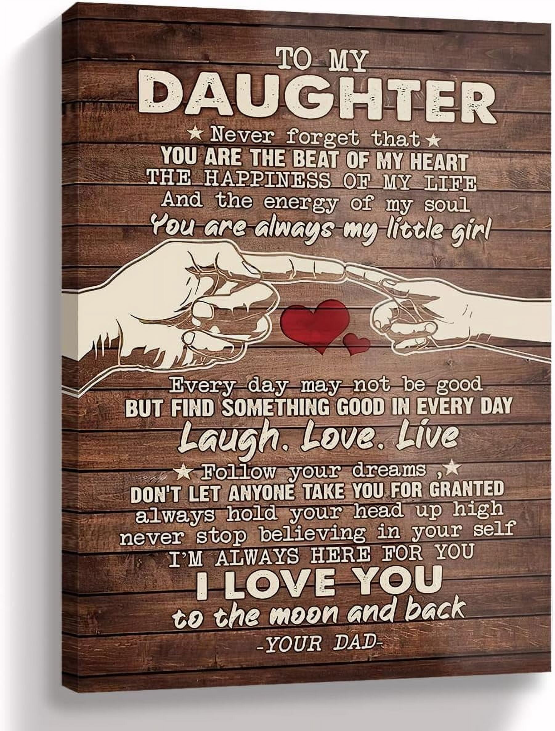 To My Daughter I Love You To The Moon And Back Canvas Wall Art Prints ...