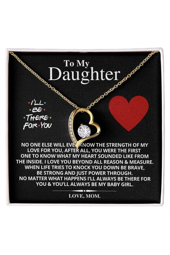 To My Daughter I Love You Mother's Day - Daughter Necklace - Mother Daughter Jewelry Gift - Daughter Wedding Gift - Forever Love Necklace - White Gold or Yellow Gold - Gift Box