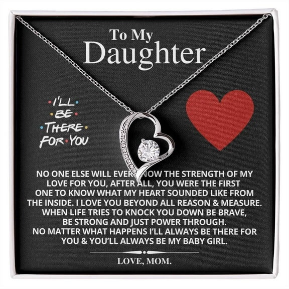 To My Daughter I Love You Mother's Day - Daughter Necklace - Mother Daughter Jewelry Gift - Daughter Wedding Gift - Forever Love Necklace - White Gold or Yellow Gold - Gift Box
