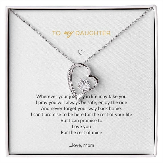 To My Daughter I Love You Mother's Day - Sunflower Necklace, Daughter Gift From Mom - Mom To Daughter Beauty Necklace - Forever Love Necklace - White Gold or Yellow Gold - Gift Box