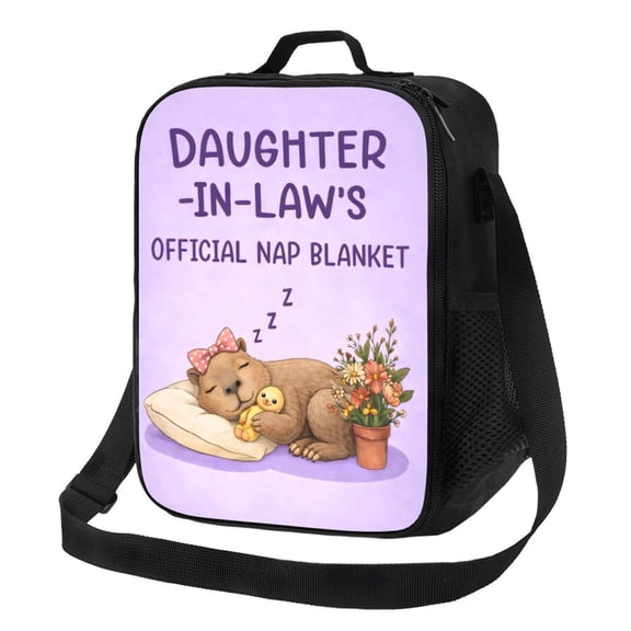 Daughter In Law Cute Sloth Lunch Bag Insulated Thermal Box with Shoulder Strap & Handle for Work and Picnic