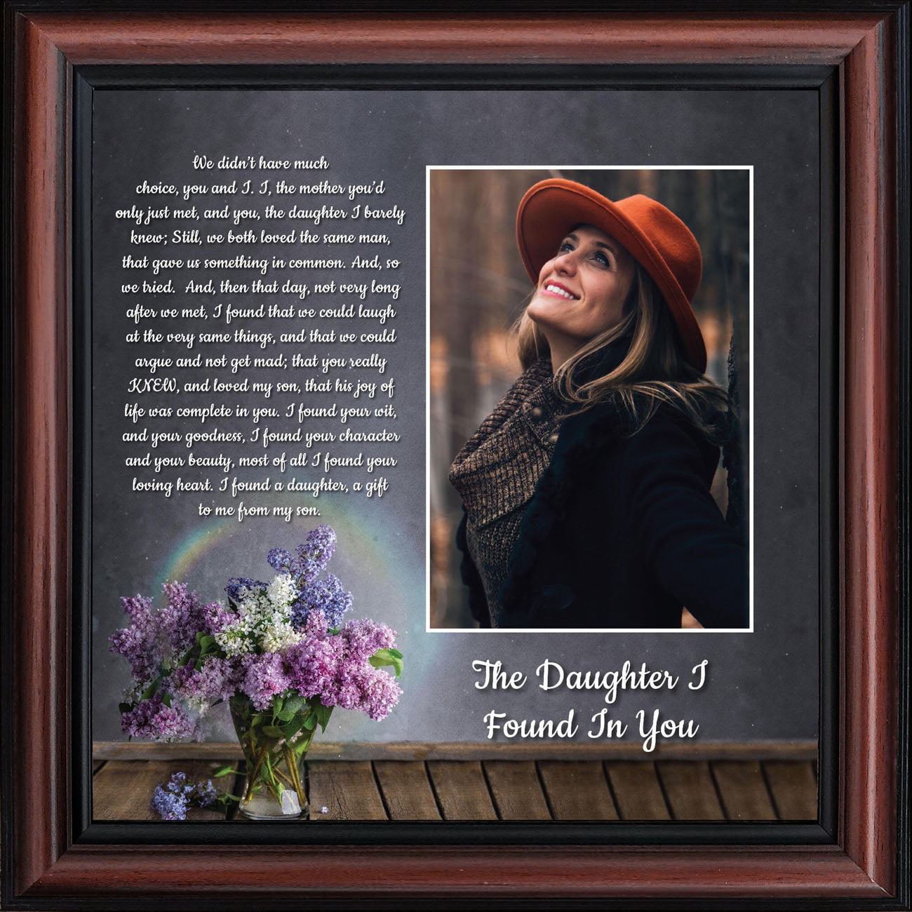 Daughter In Law Gifts from Mother In Law, Gift for Future Daughter In Law, Bonus Daughter Gifts from Mother of the Groom, Daughter In Law Birthday Card, The Daughter I Found In You Home Decor, 6425W