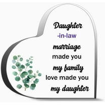 Daughter In Law Marriage Made You My Family Unique Acrylic Heart Shaped Plaque Desk Decorations Present For Christmas Wedding Gifts