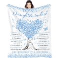 thumbnail image 1 of Daughter in Law Blanket, Daughter in Law Gifts From Mother in Law, Wedding Gifts For Daughter in Law, Women Throw Blanket Gifts For Christmas Birthday, To My Best Daughter in Law Blankets 50x60, 1 of 6