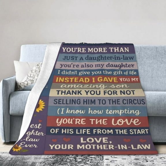 Daughter in Law Blanket from Mom, Mothers Day Blanket Gifts for Daughter, to My Daughters for Women, Future Daughters Gift, Birthday Wedding Present from Mother in Law 50x40