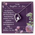 thumbnail image 1 of To My Daughter In Law - Gift For Daughter In Law - Daughter-in-law Necklace  - Daughter In Law Gift On Wedding Day - Forever Love Necklace - White Gold or Yellow Gold - Gift Box, 1 of 5