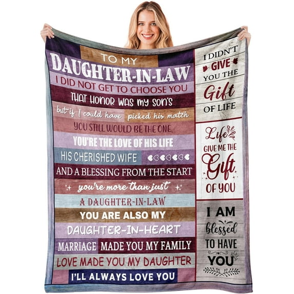Daughter in Law Gift, Gifts for Daughter in Law Blanket 50"x60", Daughter in Law Birthday Gifts, Daughter in Law Gift from Mother in Law, Daughter in Law Christmas Wedding Gifts Unique