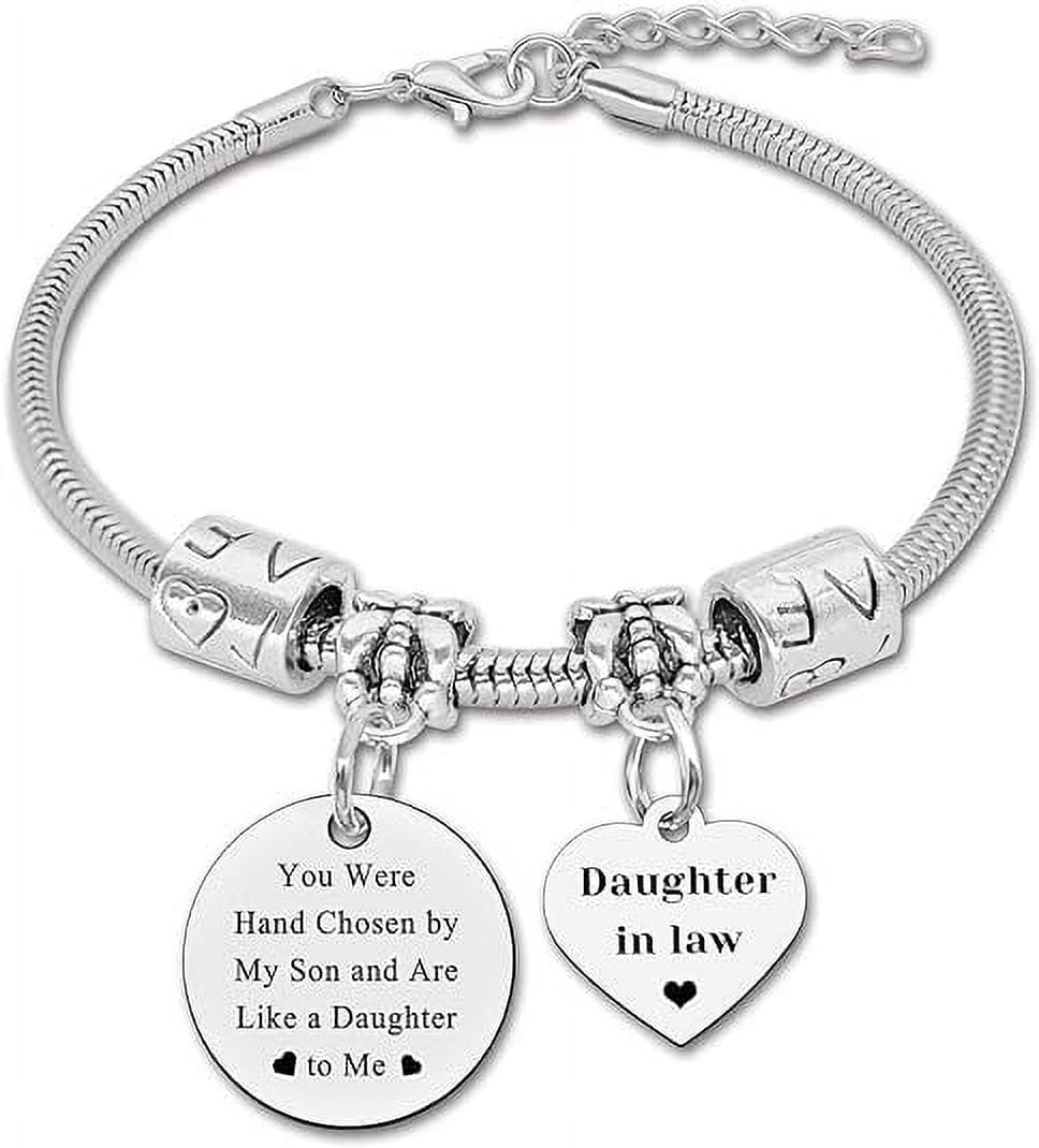 XCHENT TECH Daughter in Law Gift from Mother in Law Jewelry Bracelet for Women Bride Gift for Daughter in Law On Wedding Day Inspirational Birthday Christmas Gifts for Daughter in Law from Father in Law