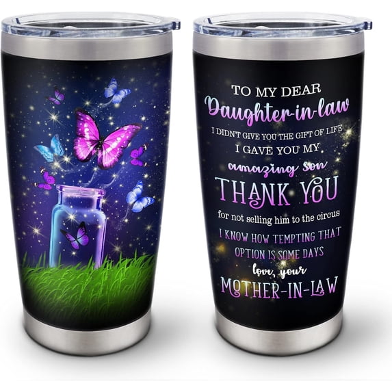 Daughter in Law Gifts, Best Daughter in Law Birthday Gifts, to My Daughter in Law Gifts Ideas, Gifts for Daughter in Law Coffee Tumbler Mug 20oz(1 PC)