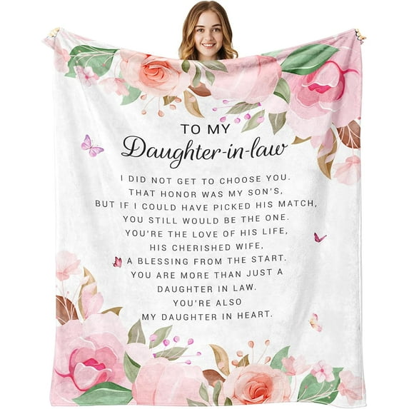 Daughter in Law Gifts Blanket 60"X50", Gift for Daughter in Law, Daughter in Law Gift from Mother in Law, Best Daughter in Law Birthday Gifts, Future Daughter in Law Wedding Gifts Ideas