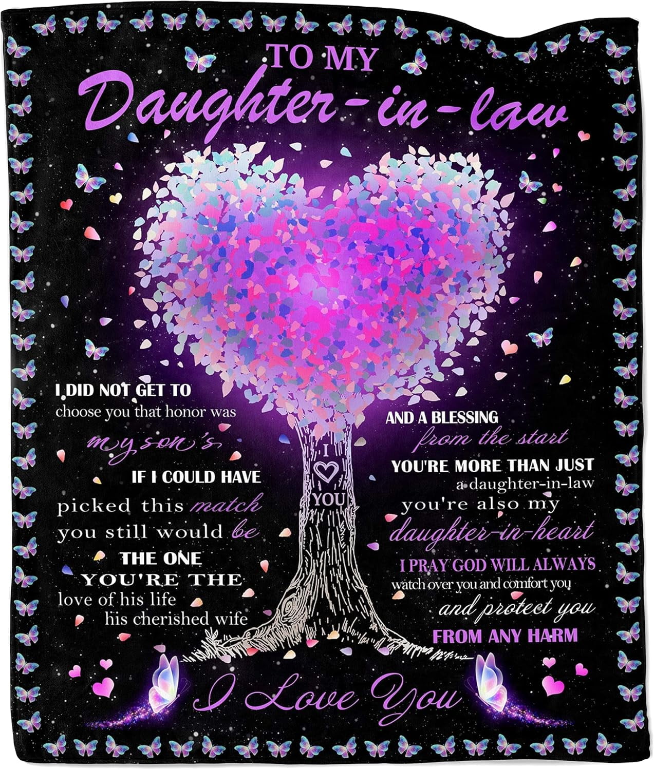 Daughter in Law Gifts Blanket, Gifts for Daughter in Law, Daughter in Law Gifts from Mother in Law, Daughter in Law Birthday Gifts, Future Daughter in Law Gifts Throw Blanket 60"X50"
