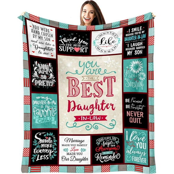 Daughter in Law Gifts for Christmas, Daughter in Law Gifts from Mother in Law, Xmas Gift for Daughter-in-Law, Daughterinlaw Gift Ideas, Birthday Gifts for Daughter in Law Throw Blanket 50x60