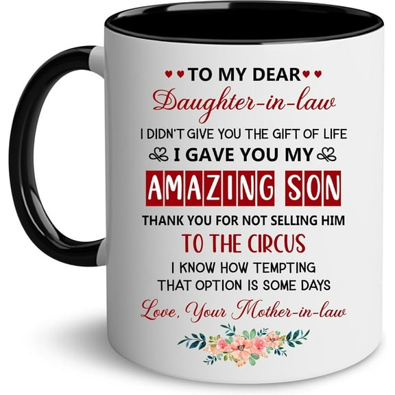 Daughter In Law Gifts - Christmas Mug For Daughter In Law - To My Dear Daughter-In-Law Mug - Funny Gifts For Daughter In Law From Mother In Law, Father In Law - Mothers Day, Birthday Gifts Box