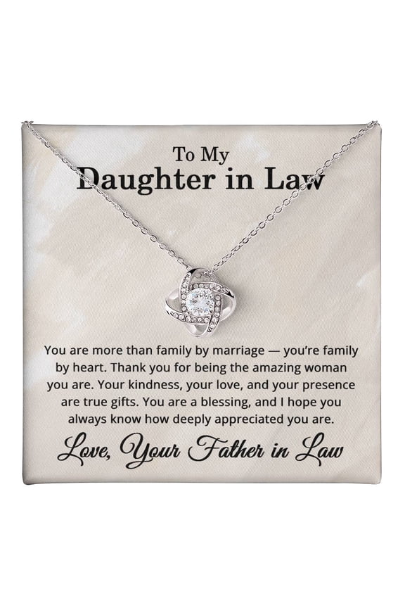 To My Daughter in Law Gifts from Father in Law - To My Daughter-in-Law Necklace from Father-in-Law Title: 14K White Gold Finish, Box Choice: Standard Box
