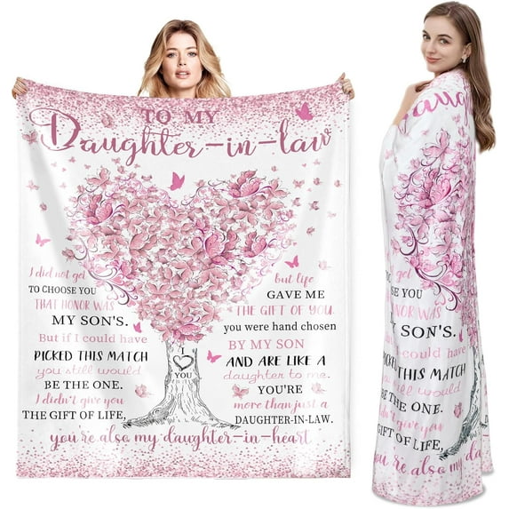 Daughter in Law Gifts, Gifts for Daughter in Law Blanket 60"x 50",Daughter in Law Gifts from Mother in Law,Daughter in Law Gift Ideas,Daughter in Law Birthday Wedding Gifts Unique\u2026