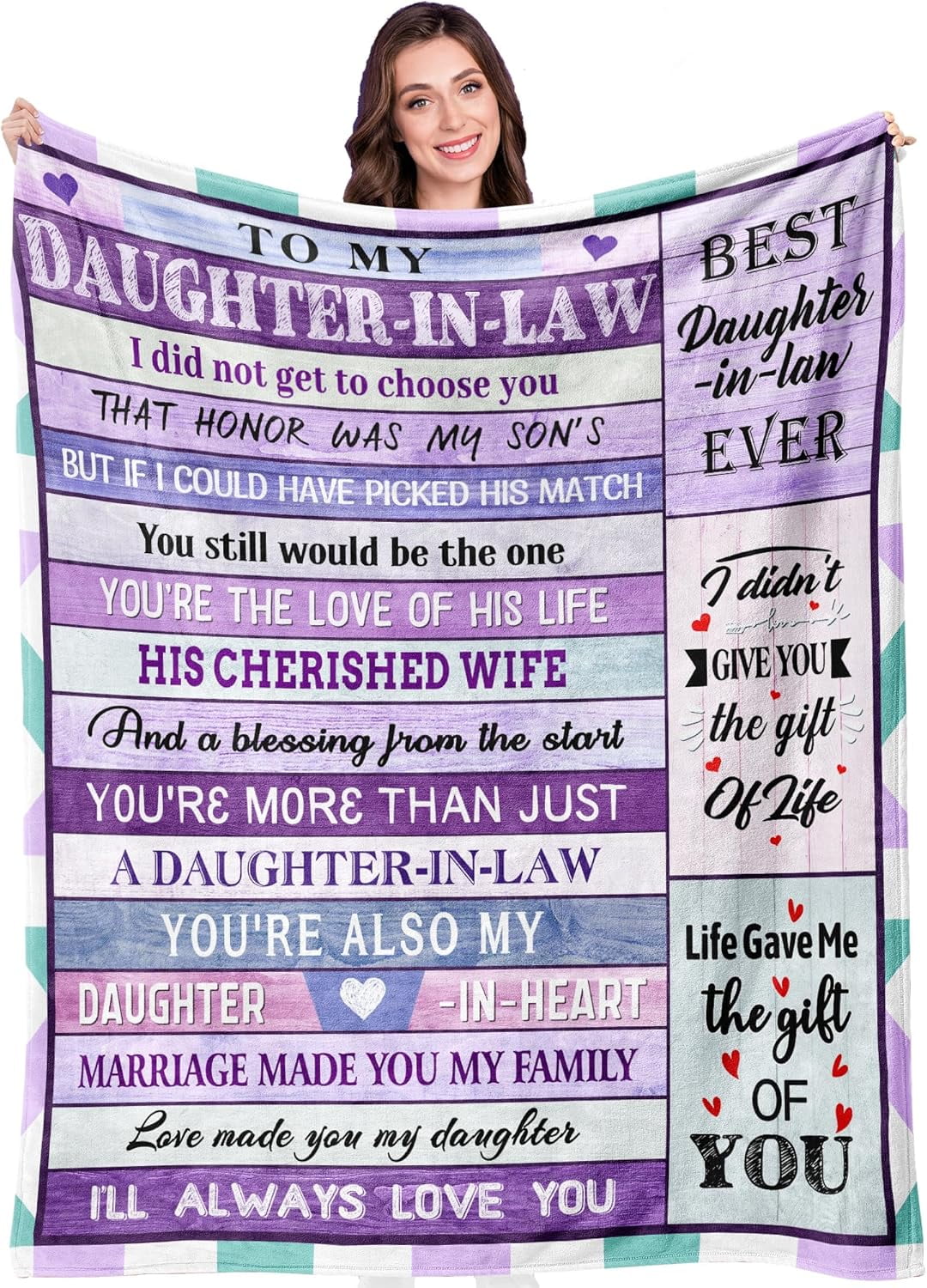 Daughter in Law Gifts, Gifts for Daughter in Law, Best Daughter in Law Gifts from Mother in Law, Future Daughter in Law Birthday Wedding Gifts, for Daughter in Law Blanket 50"x60"