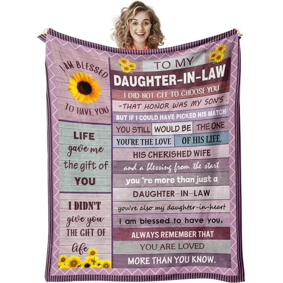 Daughter in Law Gifts, Gifts for Daughter in Law, Daughter in Law Gifts from Mother in Law, Unique Daughter in Law Birthday Gifts, Birthday Gifts for Future Daughter-in-Law Blanket 60"X50"
