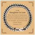 thumbnail image 1 of To My Daughter In Law Gifts, May the God of endurance, Bible Verse Scripture Cuban Link Chain Bracelet, Birthday Confirmation Gifts for Daughter In Law, 1 of 6
