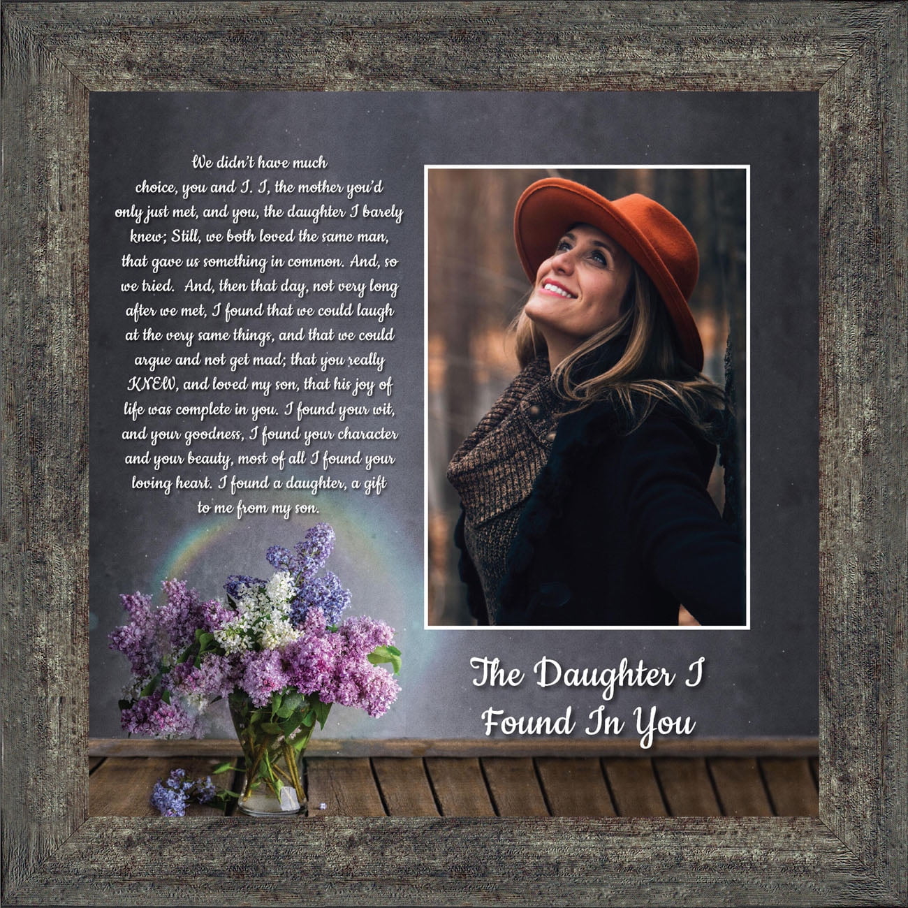 Daughter In Law Gifts from Mother In Law, Gift for Future Daughter In Law, Bonus Daughter Gifts from Mother of the Groom, Daughter In Law Birthday Card, The Daughter I Found In You Home Decor, 6425BW