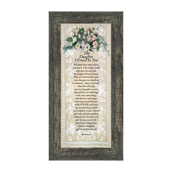 Daughter In Law Gifts from Mother In Law, Gift for Future Daughter In Law, Bonus Daughter Gifts from Mother of the Groom, Daughter In Law Birthday Card, The Daughter I Found In You Home Decor, 7377BW