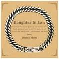 thumbnail image 1 of Daughter In Law Motivational Gifts from Bonus Mom, Remember to never give up no matter what, Inspirational Birthday Cuban Link Chain Bracelet for Daughter In Law, 1 of 6