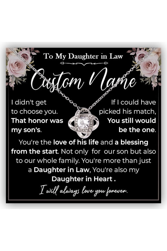 To My Daughter In Law Necklace, Daughter In Law Necklace From Mother In Law, Daughter In Law Birthday Necklace, Daughter In Law Wedding, Necklace For Daughter In Law #1245, White Love Knot Necklace