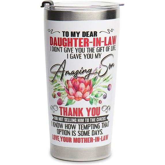to My Daughter In Law Tumbler Personalized Coffee Tea Wine Tumbler Custom Name Tumbler Gift for Valentine''s Day Wedding Anniversary From Mother In Law
