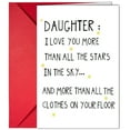 thumbnail image 1 of Daughter Love Card – “I Love You More Than All the Stars” – Heartfelt Message for Daughter – Includes Red Envelope – Perfect Card for Birthdays or Special Occasions, 1 of 2
