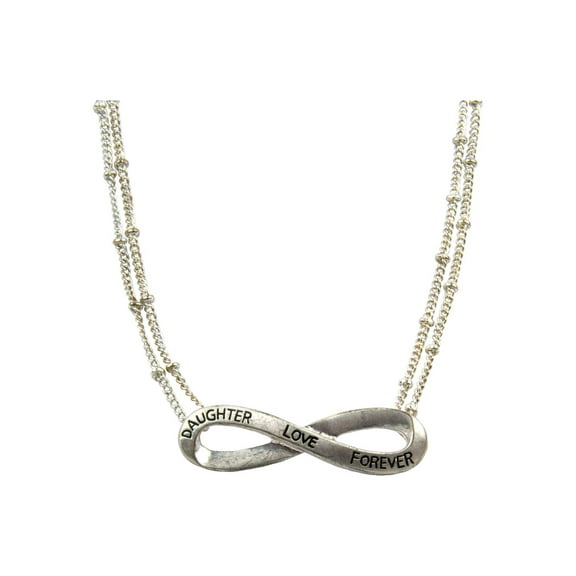 Daughter Love Forever Infinity Pendant & 17" + 2" Extender Silver-Tone Necklace