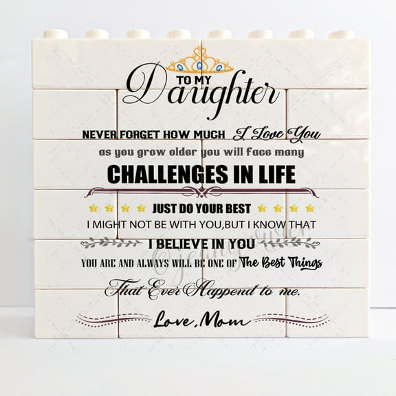 To My Daughter From Mom Novelty Decorative Sign/Plaque - Never Forget How Much I Love You, Gift for Daughter, Gift for Birthday Christmas Graduation , Gift For Family Members