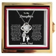 thumbnail image 1 of To My Daughter Necklace From Dad Or Mom With Heartfelt Message & Rotating Rose Box, Daddy Daughter Jewelry, From Father On, Mothers Day, Birthday, Graduation #1439, White Love Knot Necklace, 1 of 6