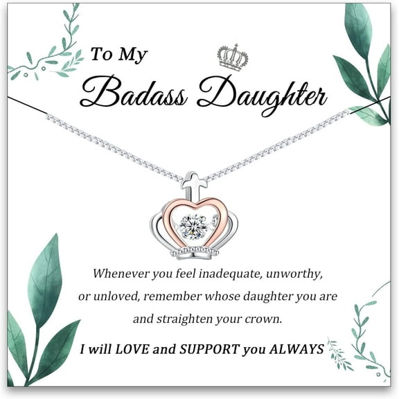 Daughter Necklace for Daughter from Mom, Daughter Necklace as Daughter Birthday Gift from Dad, Father Daughter Gift from Dad, to My Daughter Necklace from Dad as Valentine Gifts