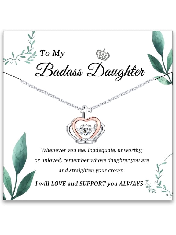 Daughter Necklace for Daughter from Mom, Daughter Necklace as Daughter Birthday Gift from Dad, Father Daughter Gift from Dad, to My Daughter Necklace from Dad as Valentine Gifts