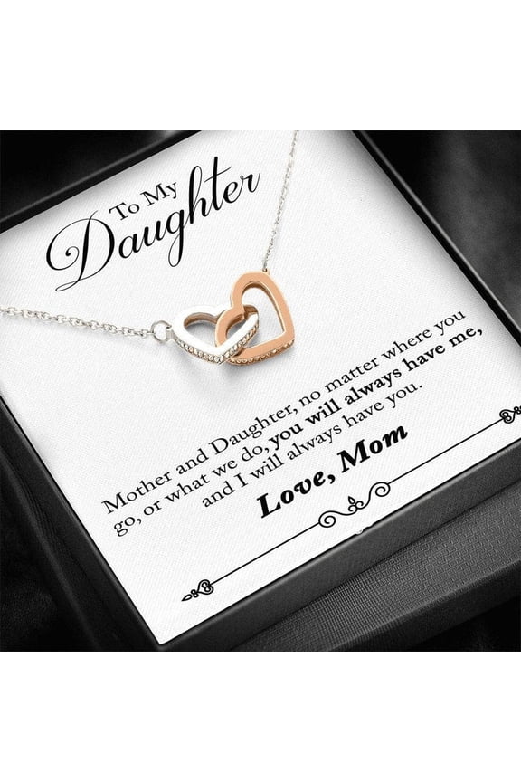 To My Daughter Necklace, Daughter From Mom, Mother To Daughter Necklace, Heart Necklace For Daughter, Interlocking Hearts Necklace, Multi Interlocking Heart Necklace