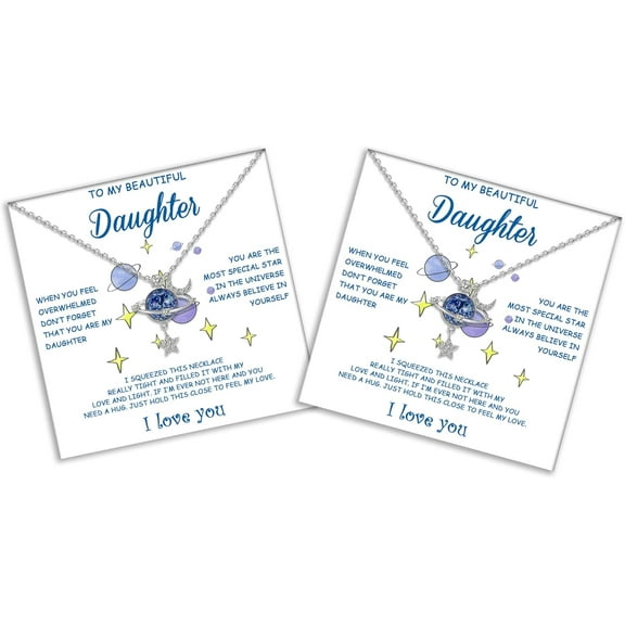 To My Daughter Necklace from Mom Dad Inspirational Daughter Christmas Gifts Jewelry Necklace for Beautiful Daughter Granddaughter on Birthday Thanksgiving Day