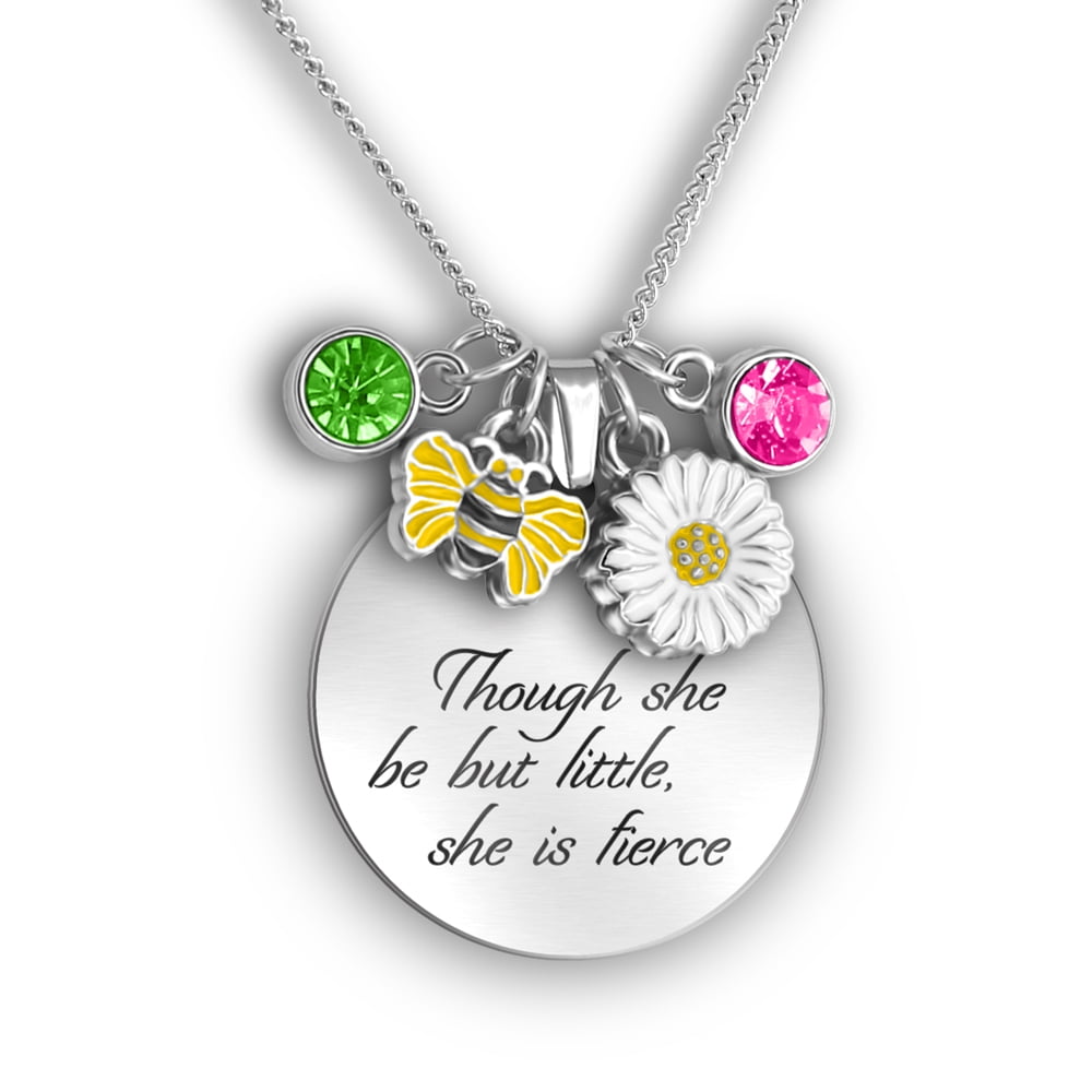 Daughter Necklace for Girls Mother Though She Be Little She is