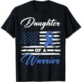 thumbnail image 1 of Daughter Of A Warrior USA Flag Colon Cancer Awareness T-Shirt, 1 of 4