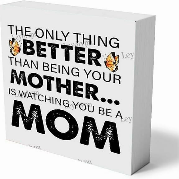 Daughter Picture Frame Gift From Mom Gift for Mom Rustic the Only Thing Better Than Being Your Mother Is Watching You Be a Mom Wood wood box sign decor funny Wall Mount and Tabletop, 55 Inches