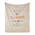 thumbnail image 1 of Daughter Soft Flannel Fleece Throw Blanket, Vertical Striped Background to the Best Daughter in the World Words Love Theme, Cozy Plush for Indoor and Outdoor Use, 60" x 80", Multicolor, by Ambesonne, 1 of 6
