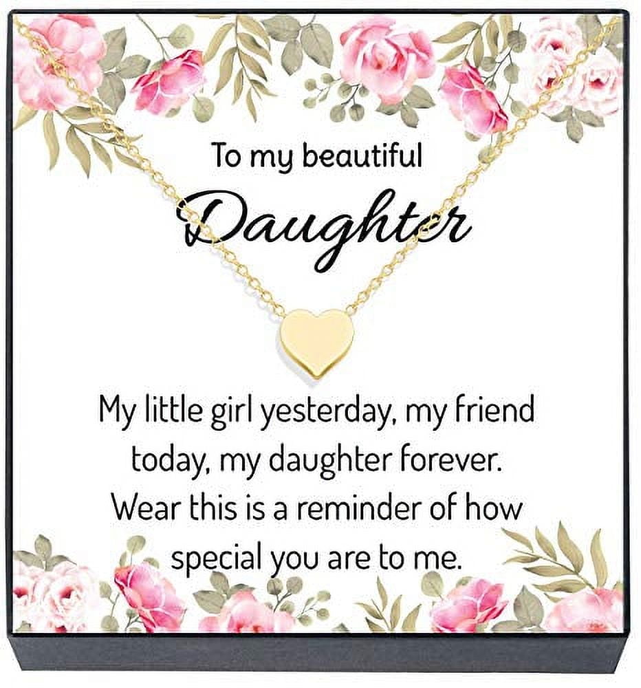 Daughter Valentine Heart Necklace Gift from Mom, Dad, ''My Friend Today ...