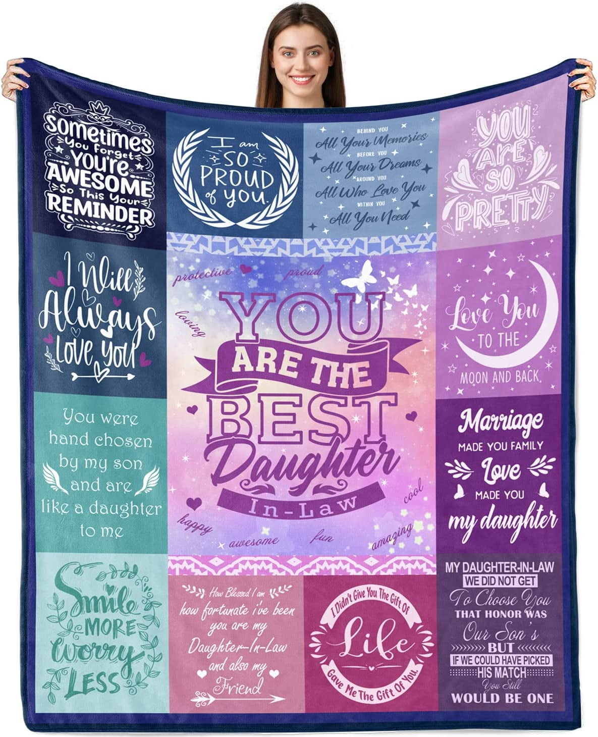 Daughter-in-Law Gifts Blanket, Daughter-in-Law Birthday Gifts, Gifts for Daughter-in-Law, Daughter-in-Law Gifts from Mother-in-Law, Best Birthday Gifts for Future Daughter-in-Law Throw Blanket 50"x60"