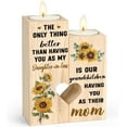 thumbnail image 1 of Sevenstars Daughter Gift from Mom in Christmas, Wooden Candle Holders to Daughter in Law, Heart Candlestick Tabletop Decor Gifts for Christmas, 1 of 6