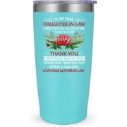 Daughter in Law Gifts Mothers Day Gifts, Gifts for Daughter in Law Tumbler from Mom, Thank You Gifts for Future Daughter in Law20 Oz, Aqua Blue